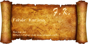 Fehér Karina névjegykártya