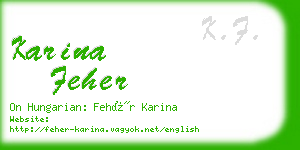 karina feher business card